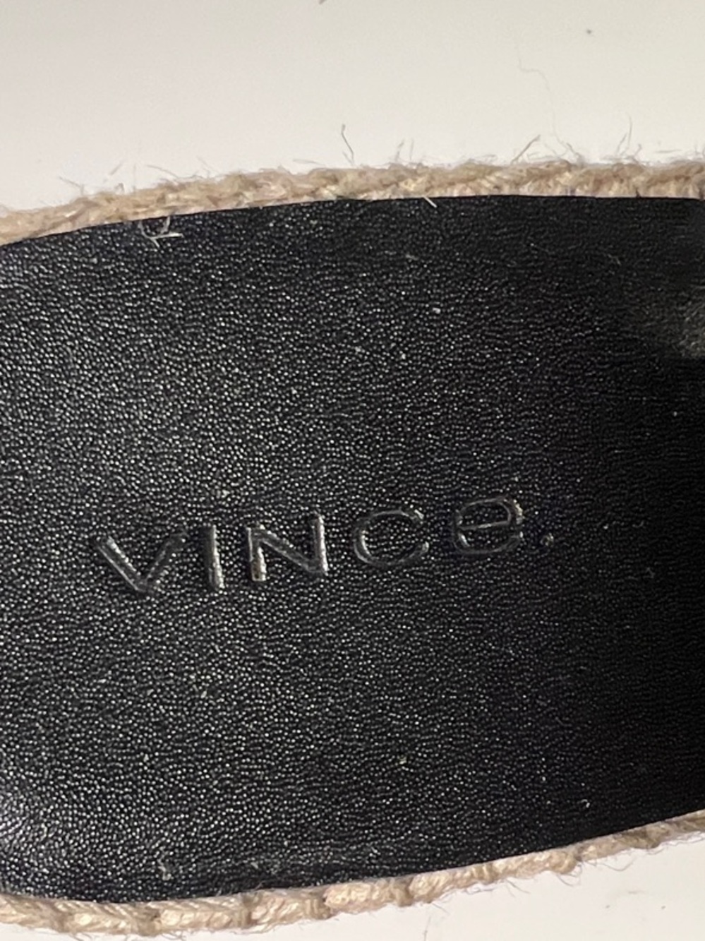 Vince Black Leather Espadrille Wedge Sandal with Buckle - Picture 3 of 6